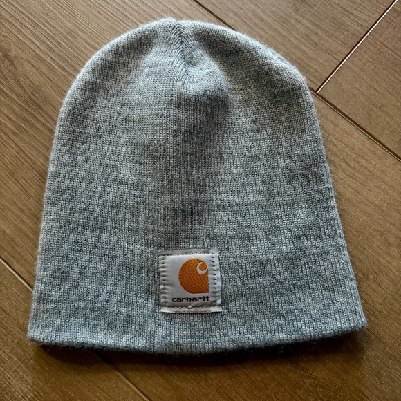 Carhartt Light Grey Beanie Hat cap‎ Logo One Size Fits Most - Picture 2 of 7